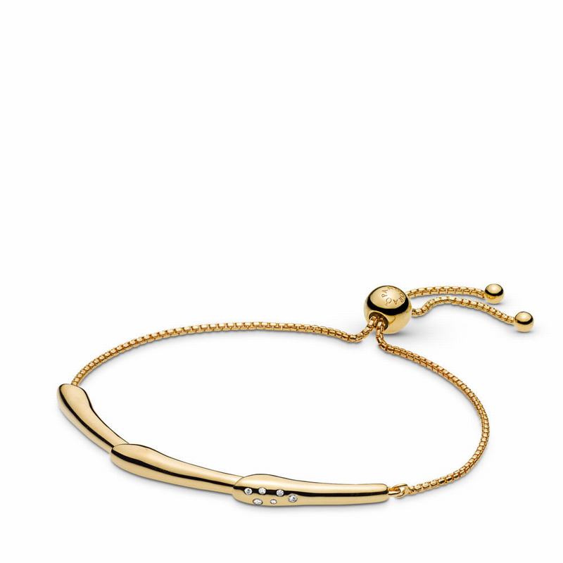 Pandora Shine™ Flower Stem Sliding Bangle Bracelet Gold Egypt NV5386297